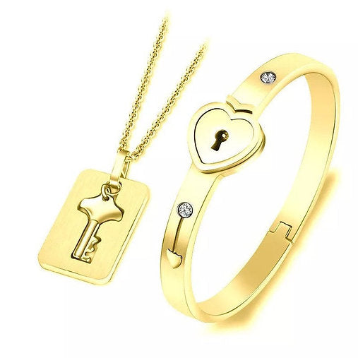 Lock & Key Couple Braclet Chain
