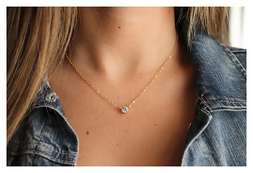 Single Stone Necklace (A.D STONE)