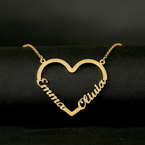 Heart (Double) Name Necklace Chain / Mangalsutra
