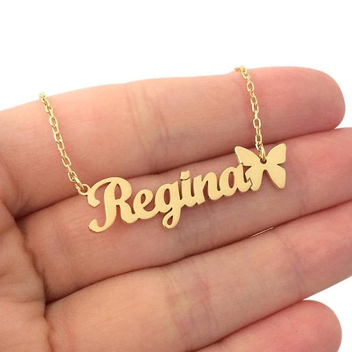 Name Pendent with Butterfly