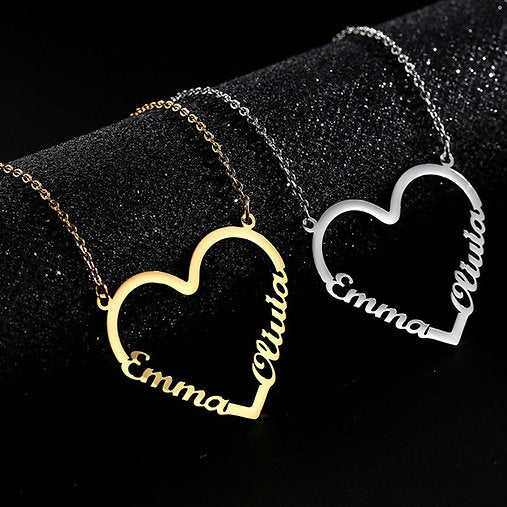 Heart (Double) Name Necklace Chain / Mangalsutra