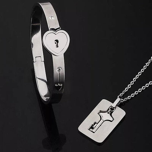 Lock & Key Couple Braclet Chain