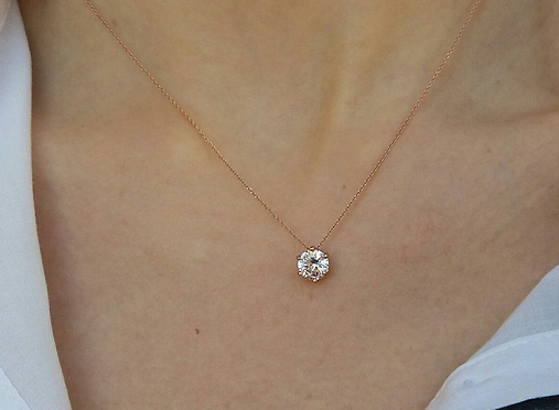 Single Stone Necklace (A.D STONE)