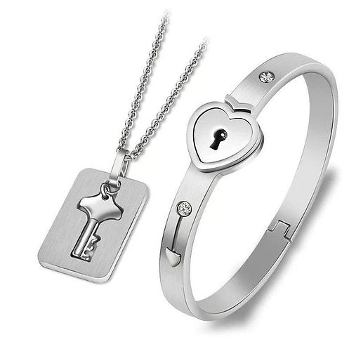 Lock & Key Couple Braclet Chain