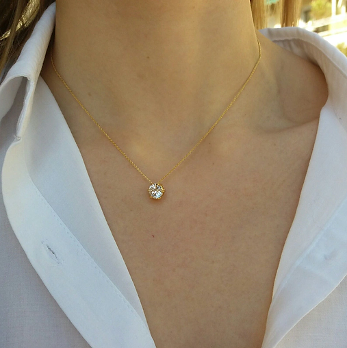 Single Stone Necklace (A.D STONE)