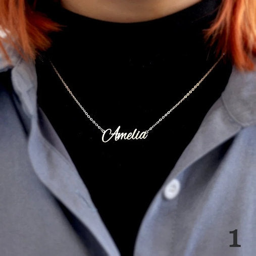 Single Name Silver Necklace Silver Chain Pure Silver Name Necklace