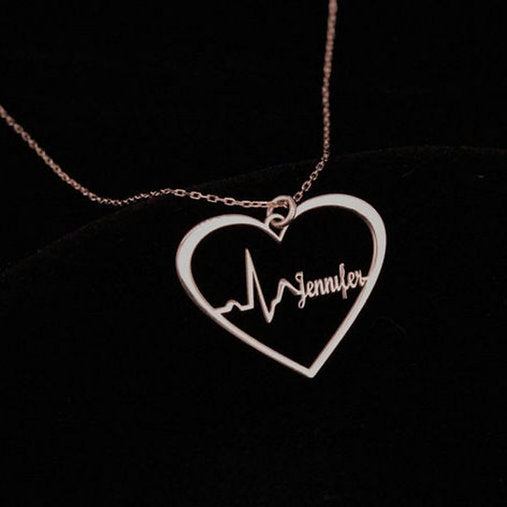 Personalized Heart Necklace , Custom Name