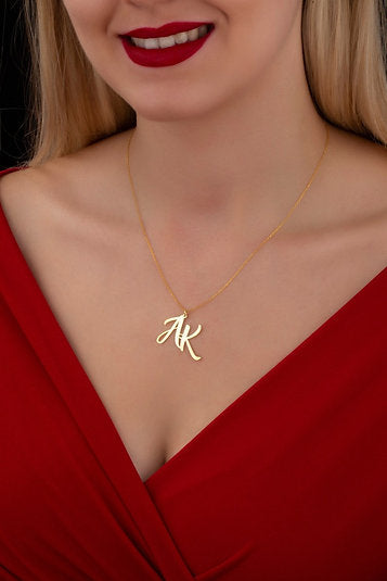 Initial Name Necklace | Couple Initial Necklace