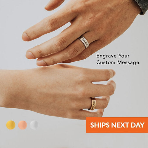 Adjustable Engraved Rings