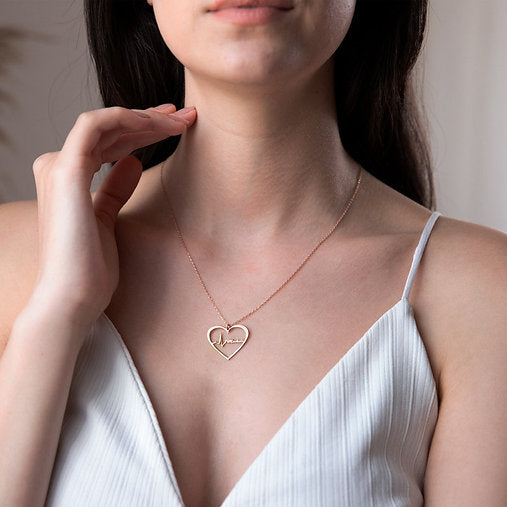 Personalized Heart Necklace , Custom Name