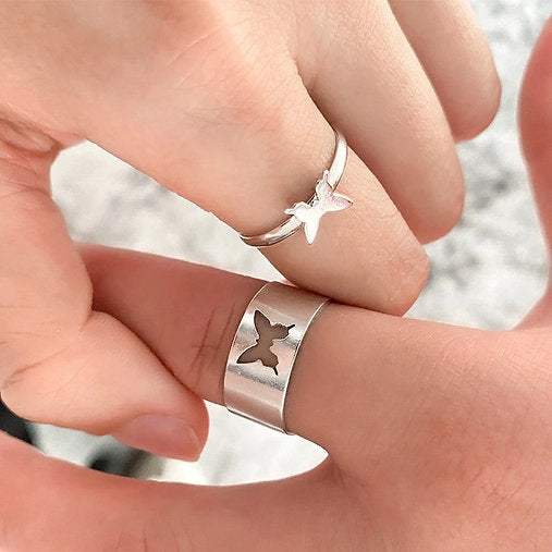 Couple Rings | Heart shape couple ring | Butterfly Ring