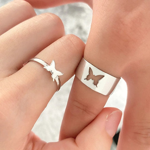 Couple Rings | Heart shape couple ring | Butterfly Ring