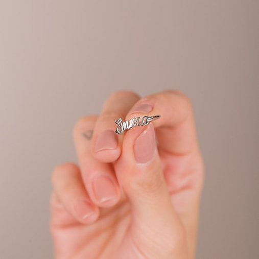 Silver Ring Customized | 92.5 Pure Silver Name Ring