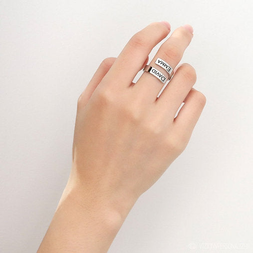 Double name Engraved Ring