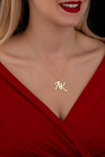 Initial Name Necklace | Couple Initial Necklace