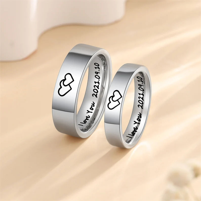 Engraved Silver Ring Single | 92.5 Pure Silver Name Ring