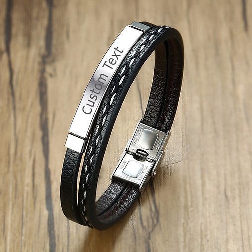 Leather Hand Bracelet | Name Bracelet