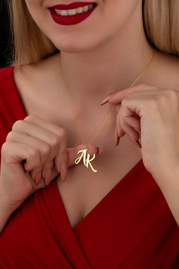 Initial Name Necklace | Couple Initial Necklace