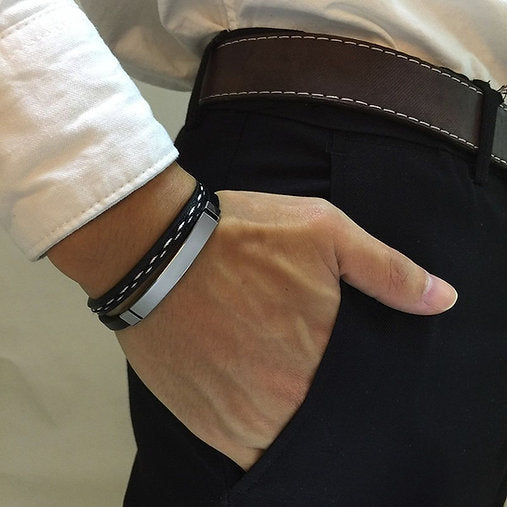 Leather Hand Bracelet | Name Bracelet