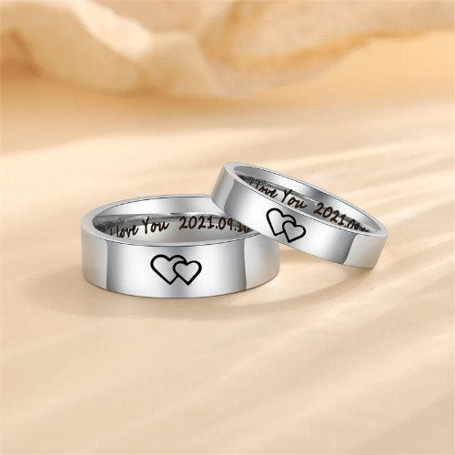 Silver Rings With Names Engraved Engraved Silver Ring Single Pure