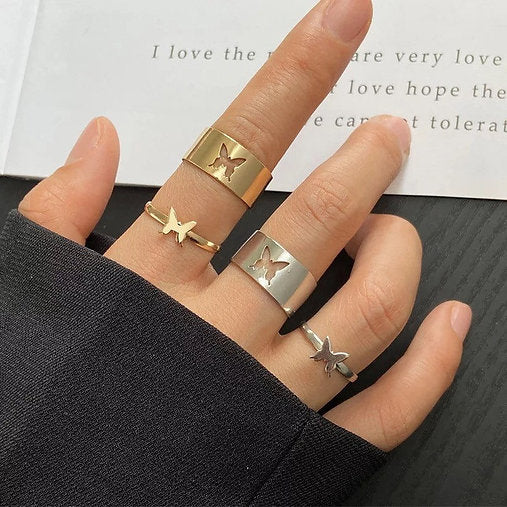 Couple Rings | Heart shape couple ring | Butterfly Ring