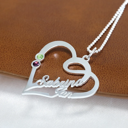Silver Double Name Necklace | Silver Chain | 92.5 Pure Silver Name Necklace