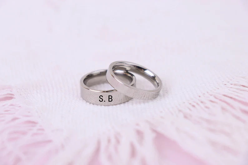 Engraved Silver Ring Single | 92.5 Pure Silver Name Ring