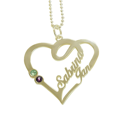 Silver Double Name Necklace | Silver Chain | 92.5 Pure Silver Name Necklace