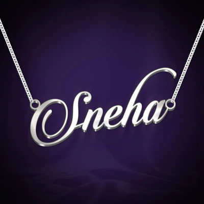 Cursive Name Necklace | Silver Chain | 92.5 Pure Silver Necklace