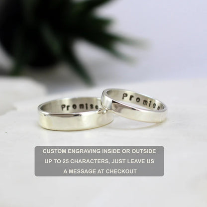 Engraved Silver Ring Single | 92.5 Pure Silver Name Ring