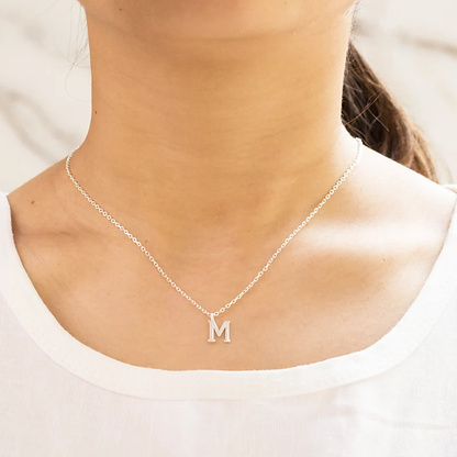 Alphabet Name Necklace | Silver Chain | 92.5 Pure Silver Necklace